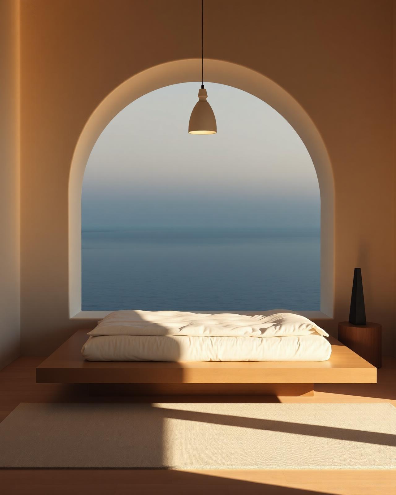 The interior of a Halcyon suite at dawn